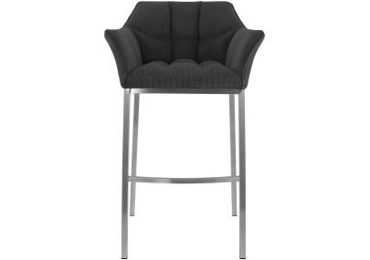 Tabouret de bar Damaso E Cord avec structure à 4 pieds gris foncé