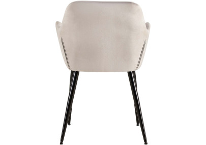 Fauteuil visiteur Emia, velours, gris clair