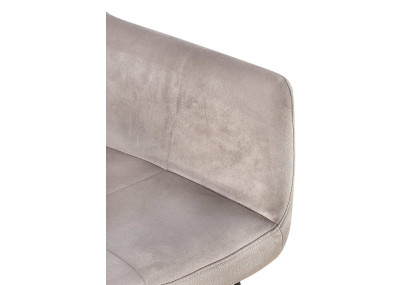 Fauteuil visiteur Emia, velours, gris clair