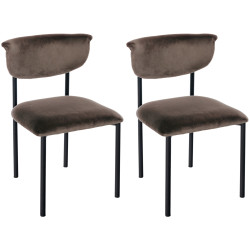 Lote de 2 sillas de visitante Gambell en terciopelo marrón