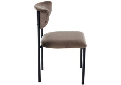 Ensemble de 2 chaises visiteurs Gambell, velours, marron