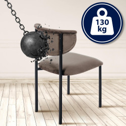 Ensemble de 2 chaises visiteurs Gambell, velours, marron