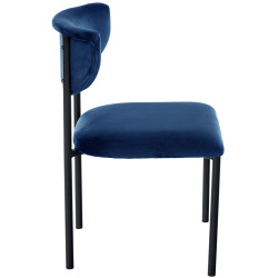 Lot de 2 chaises visiteurs Gambell en velours bleu foncé