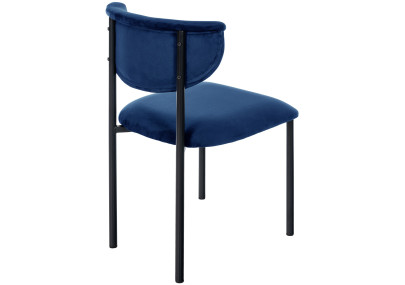 Lot de 2 chaises visiteurs Gambell en velours bleu foncé