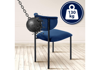 Lot de 2 chaises visiteurs Gambell en velours bleu foncé