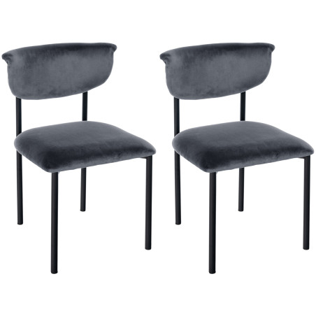 Lotto di 2 sedie visitatore Gambell in velluto grigio scuro