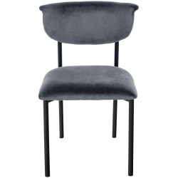 Lot de 2 chaises visiteur Gambell en velours gris foncé