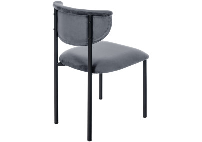 Lot de 2 chaises visiteur Gambell en velours gris foncé