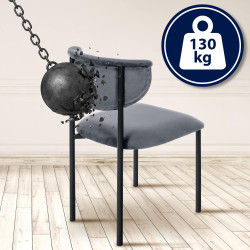 Lotto di 2 sedie visitatore Gambell in velluto grigio scuro