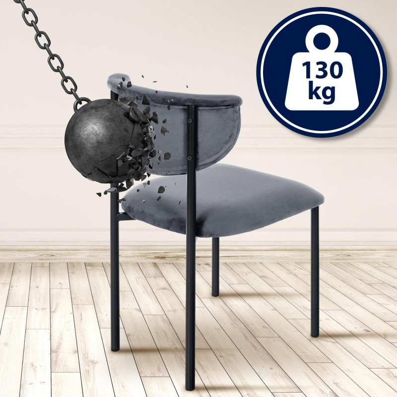 Lotto di 2 sedie visitatore Gambell in velluto grigio scuro