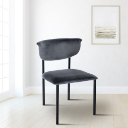 Lotto di 2 sedie visitatore Gambell in velluto grigio scuro