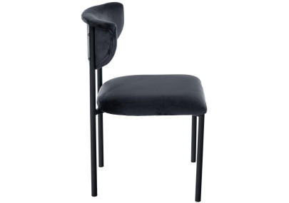 Lot de 2 chaises visiteurs Gambell en velours noir
