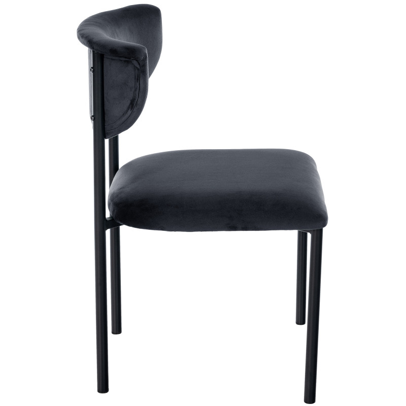 Lot de 2 chaises visiteurs Gambell en velours noir