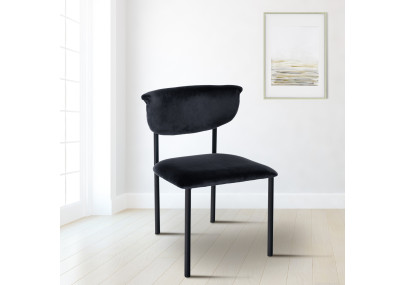 Lot de 2 chaises visiteurs Gambell en velours noir