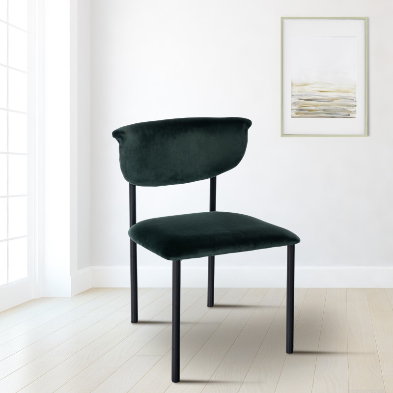 Coppia di sedie visitatore Gambell in velluto verde scuro