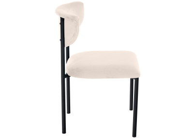 Lot de 2 chaises visiteurs Gambell en velours crème