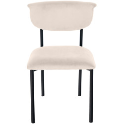 Lot de 2 chaises visiteurs Gambell en velours crème