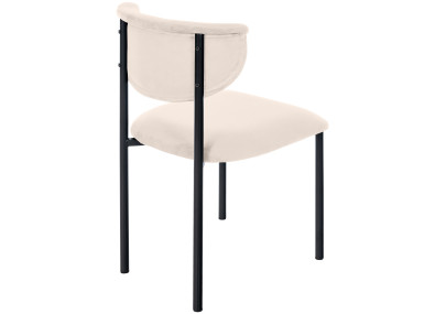 Lot de 2 chaises visiteurs Gambell en velours crème