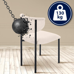 Lotto di 2 sedie visitatore Gambell in velluto color crema