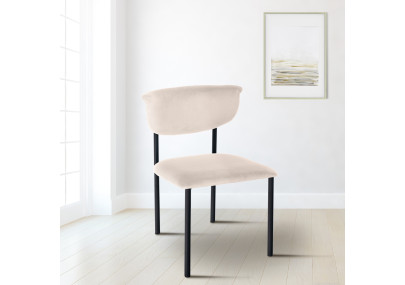 Lot de 2 chaises visiteurs Gambell en velours crème