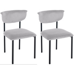 Lote de 2 sillas de visitante Gambell en terciopelo gris