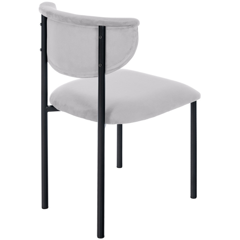 Lot de 2 chaises visiteurs Gambell en velours gris