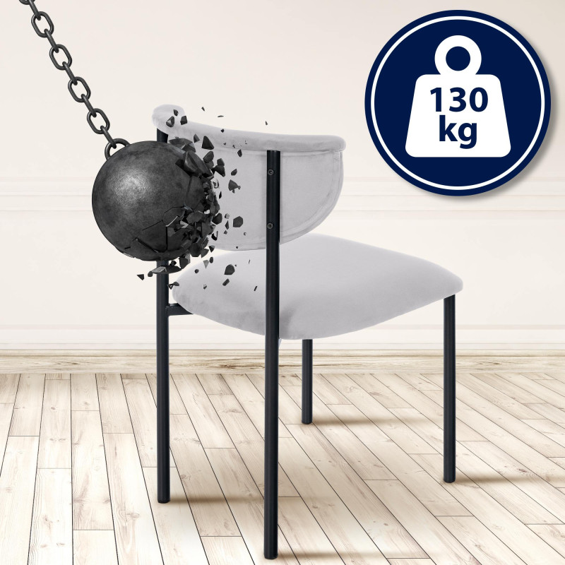 Lotto di 2 sedie visitatore Gambell in velluto grigio