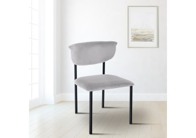 Lot de 2 chaises visiteurs Gambell en velours gris