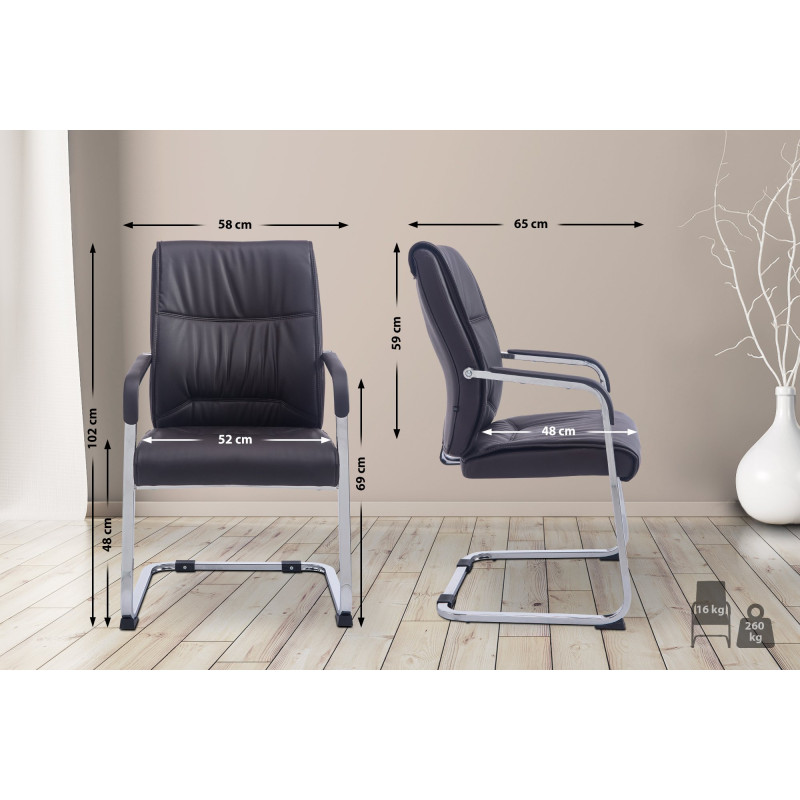 Sedia da visita XL Anubis marrone