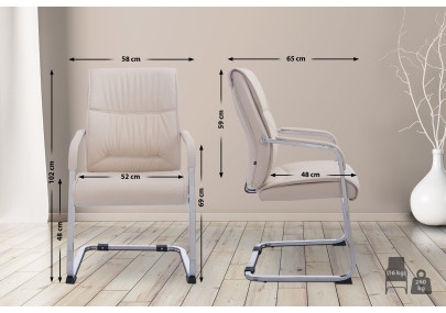 Chaise visiteur XL Anubis crème