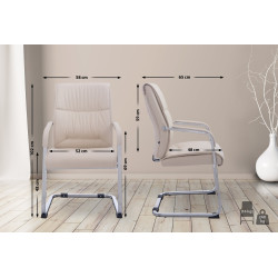 Chaise visiteur XL Anubis crème
