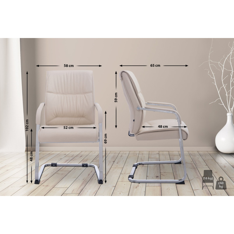 Sedia da visita XL Anubis crema