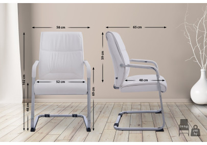 Chaise visiteur XL Anubis blanche