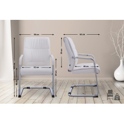 Chaise visiteur XL Anubis blanche
