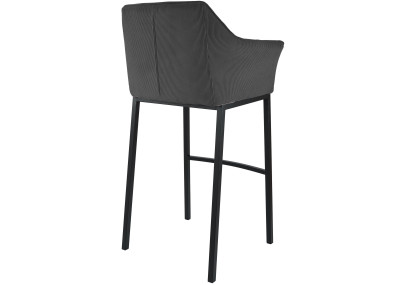 Tabouret de bar Damaso B Cord à piètement 4 pieds, gris foncé