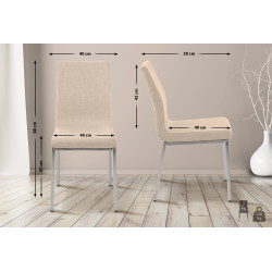 Sedia da pranzo Colmar, tessuto color crema