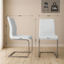 Silla de comedor Belfort, blanca