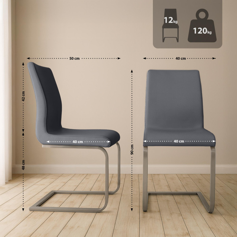 Cadeira de jantar Belfort, cinza