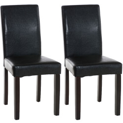 Conjunto de 2 sillas de comedor Ina, marrón oscuro/negro