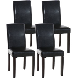 Conjunto de 4 sillas de comedor Ina, marrón oscuro/negro