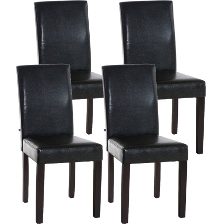 Ensemble de 4 chaises de salle à manger Ina, marron foncé
