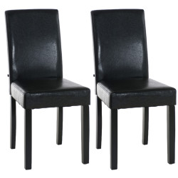 Ensemble de 2 chaises de salle à manger Ina, noires et marron