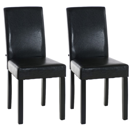 Ensemble de 2 chaises de salle à manger Ina, noires et marron