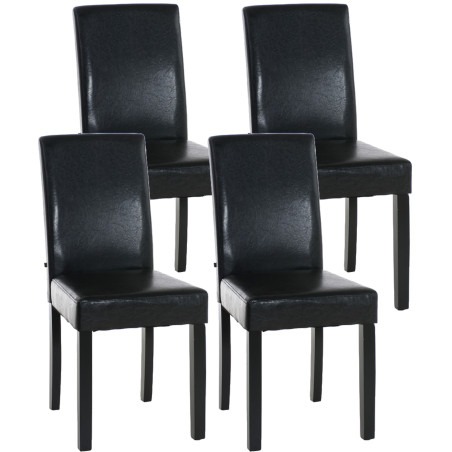 Ensemble de 4 chaises de salle à manger Ina, noires et marron