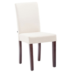 Silla de comedor Ina en tela color capuchino crema