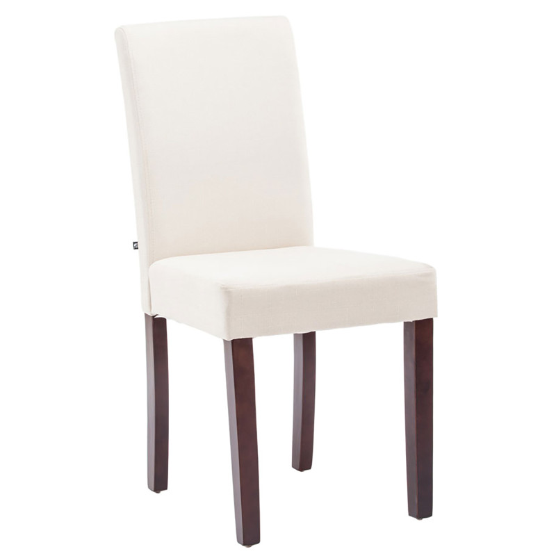 Silla de comedor Ina en tela color capuchino crema