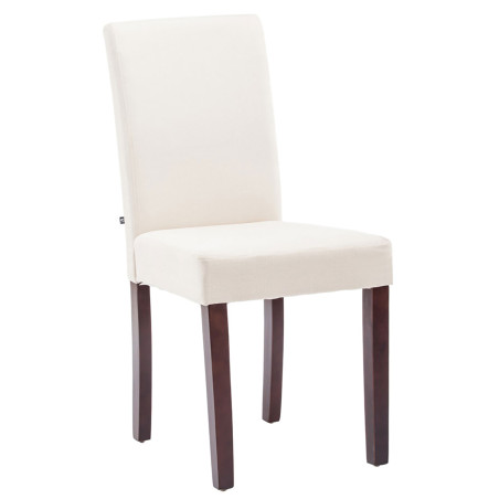 Silla de comedor Ina en tela color capuchino crema
