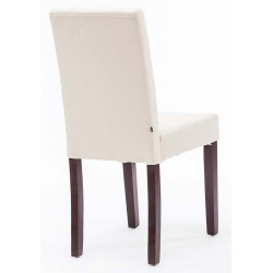 Silla de comedor Ina en tela color capuchino crema