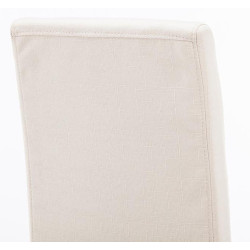 Silla de comedor Ina en tela color capuchino crema