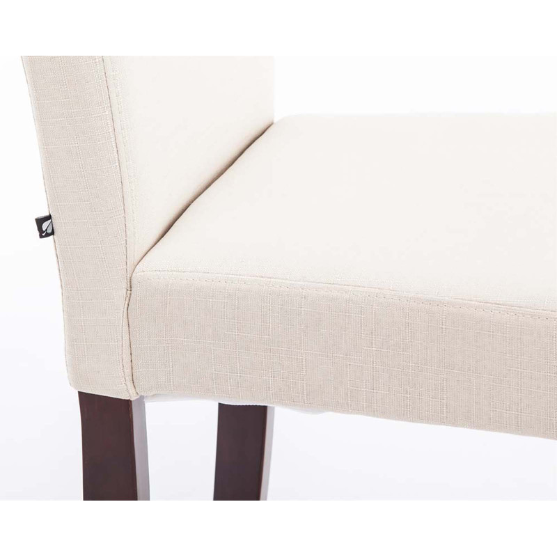 Silla de comedor Ina en tela color capuchino crema
